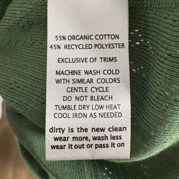 NWT Toad & Co Foothill Pointelle Long Sleeve Crew t-shirt Ivy green L large top - Picture 8 of 8
